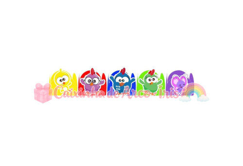 100 Forminhas / Toppers: Galinha Pintadinha Mini