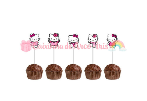 100 Forminhas / Toppers: Hello Kitty