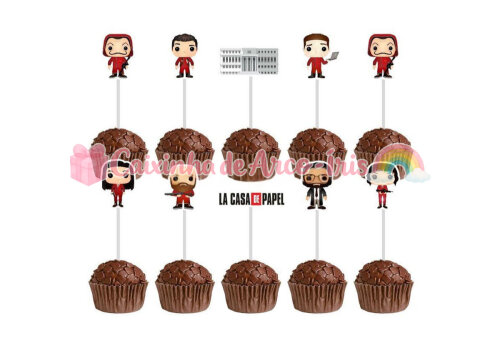 100 Forminhas / Toppers: La Casa de Papel