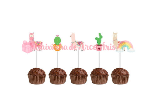 100 Forminhas / Toppers: Lhama