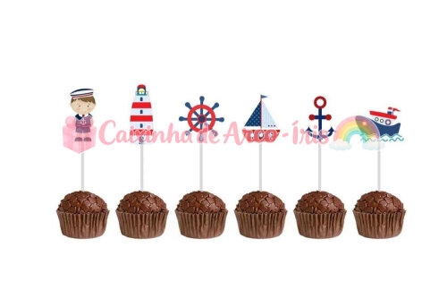 100 Forminhas / Toppers: Marinheiro