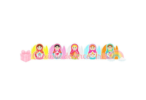 100 Forminhas / Toppers: Matriosca