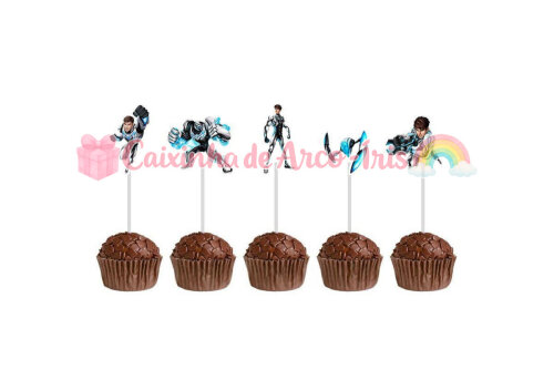 100 Forminhas / Toppers: Max Steel