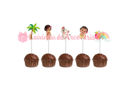 100 Forminhas / Toppers: Moana Baby