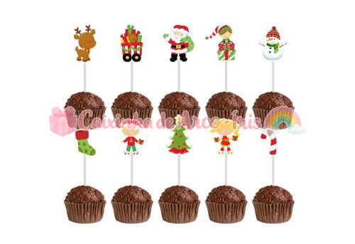100 Forminhas / Toppers: Natal Papai Noel