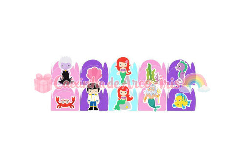 100 Forminhas / Toppers: Pequena Sereia Cute