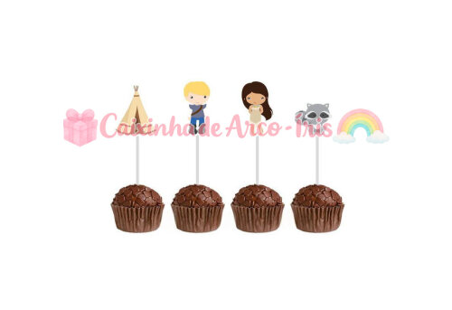 100 Forminhas / Toppers: Pocahontas Cute