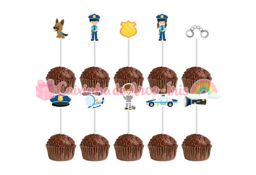 100 Forminhas / Toppers: Policial