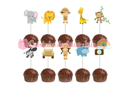 100 Forminhas / Toppers: Safari