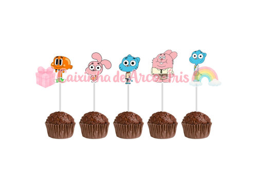 100 Forminhas / Toppers: O Incrível Mundo de Gumball