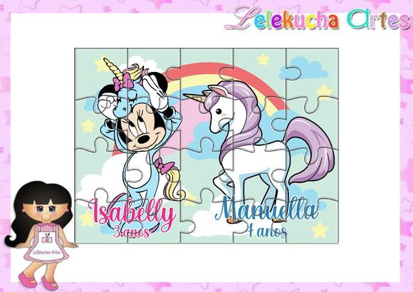 Quebra Cabeça Minnie Unicornio