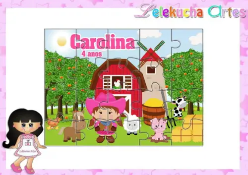 Quebra Cabeça Fazendinha Menina