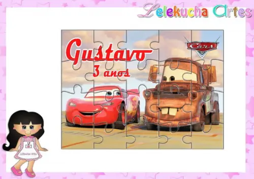 Quebra Cabeça Personalizado Carros Disney
