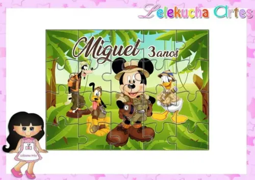 Quebra Cabeça Mickey Safari
