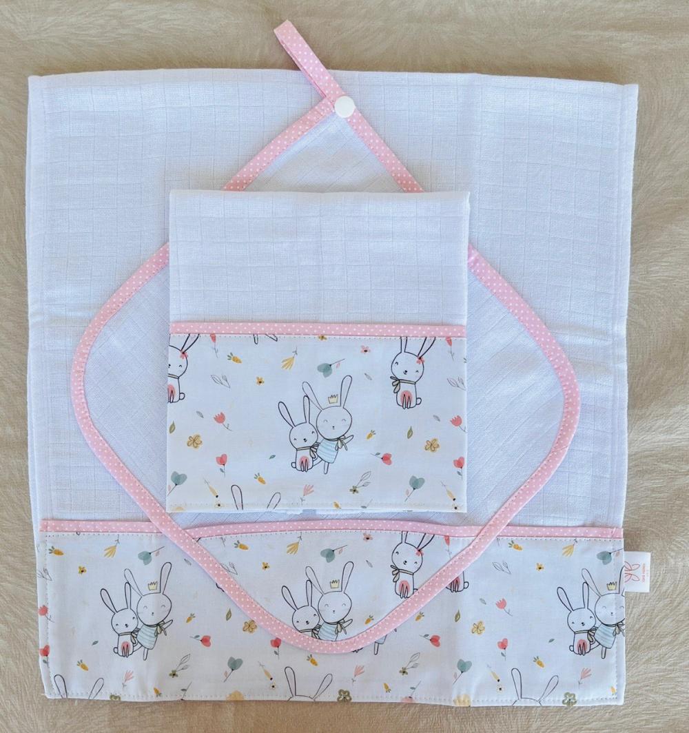 kit de fraldas estampa coelhinho