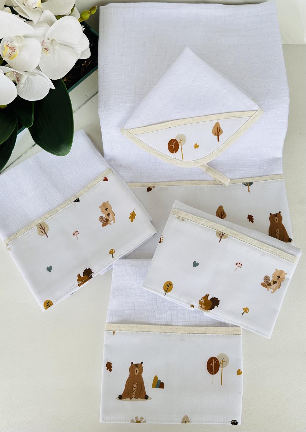 kit fralda ombro, boca e grande