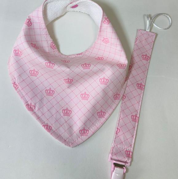 Babador Bandana Atoalhado e Prendedor de Chupeta
