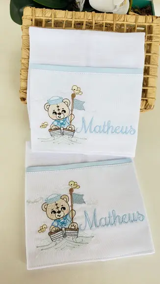 Kit Fraldas Boca Tema Ursinho Marinheiro