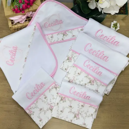 Kit Floral Fraldas e Toalha Fralda