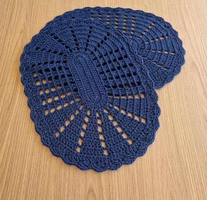 Kit 2 Peças Parzinho Tapete de Crochê Oval - 50cm x 35cm - Barb