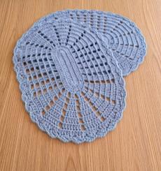 Kit 2 Peças Parzinho Tapete de Crochê Oval - 50cm x 35cm - Barb