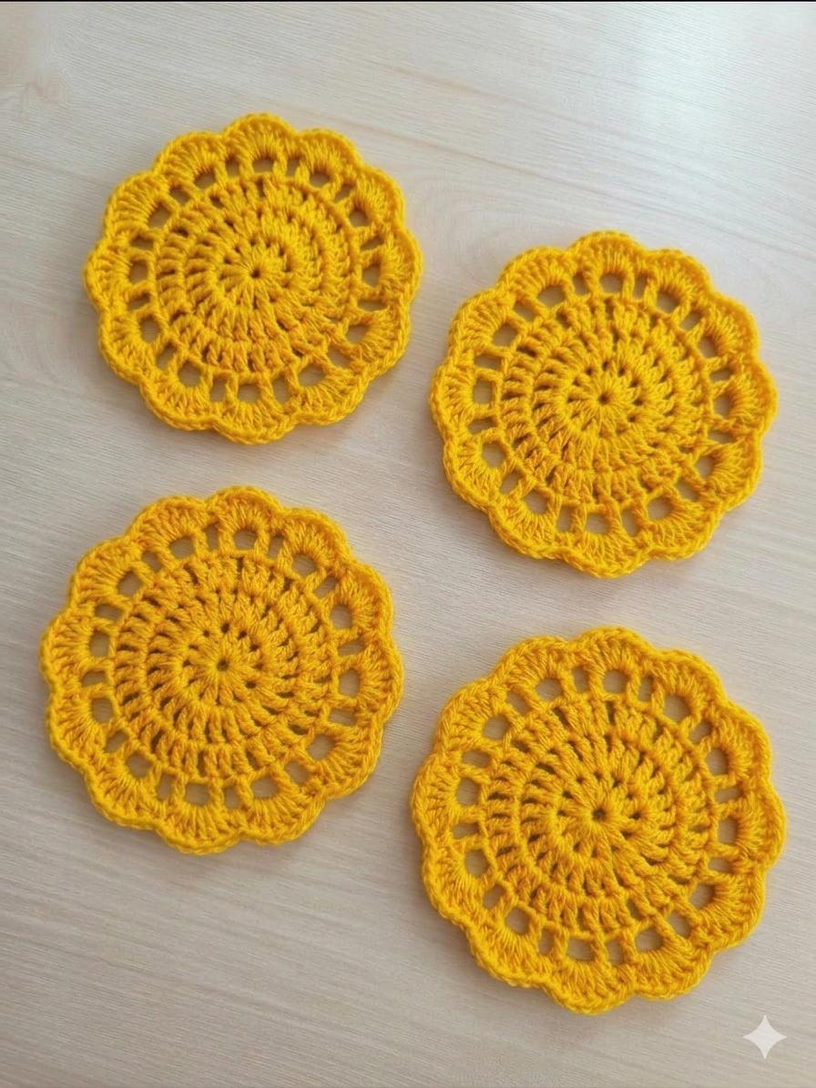 Kit 4 Porta Copos e Xícaras em Crochê - Elegância e Proteção
