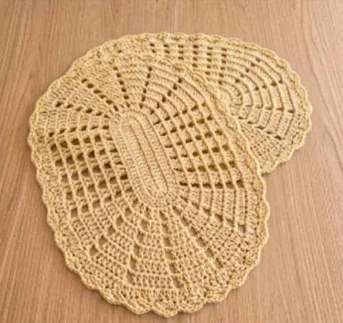 Kit 2 Peças Parzinho Tapete de Crochê Oval - 50cm x 35cm - Barbante Premium Tabela de cores para escolher por chat