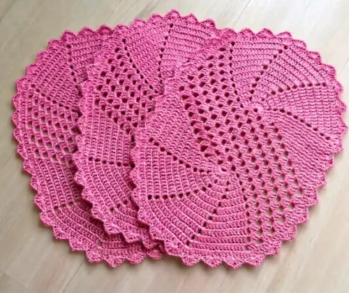 Tapete de Chochê Oval Espiral Artesanal - Avulso 60 x 36 cm cada - Barbante Premium Fio 6 - Tabela de cor para escolher via chat