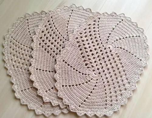 Tapete de Chochê Oval Espiral Artesanal - Avulso 60 x 36 cm cada - Barbante Premium Fio 6 - Tabela de cor para escolher via chat