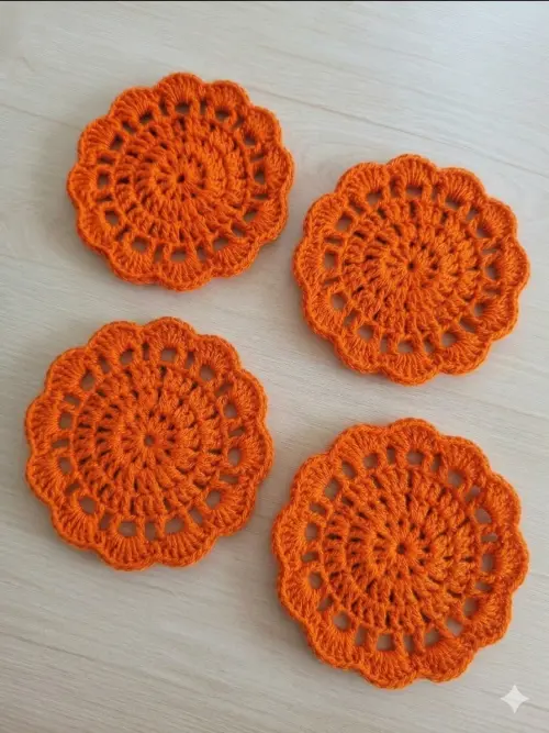 Kit 4 Porta Copos e Xícaras em Crochê - Elegância e Proteção