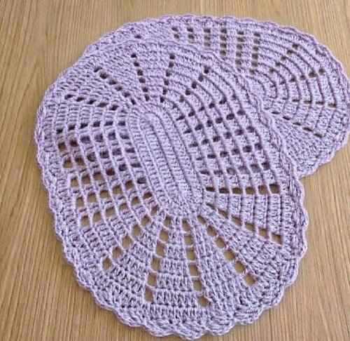 Kit 2 Peças Parzinho Tapete de Crochê Oval - 50cm x 35cm - Barb