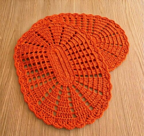 Kit 2 Peças Parzinho Tapete de Crochê Oval - 50cm x 35cm - Barb