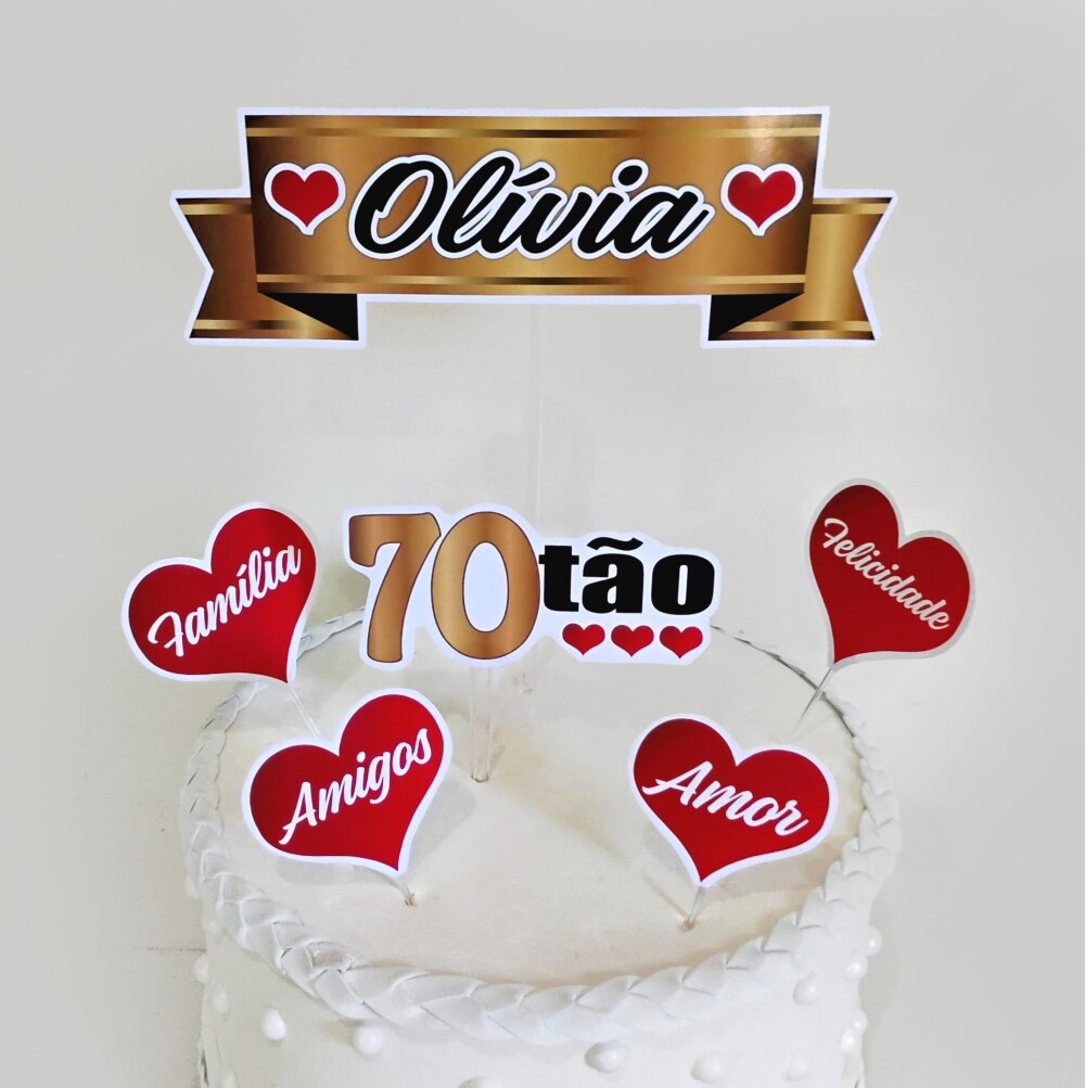 Kit Festa Aniversario Adulto Dourado E Branco | 40 50 60 Anos