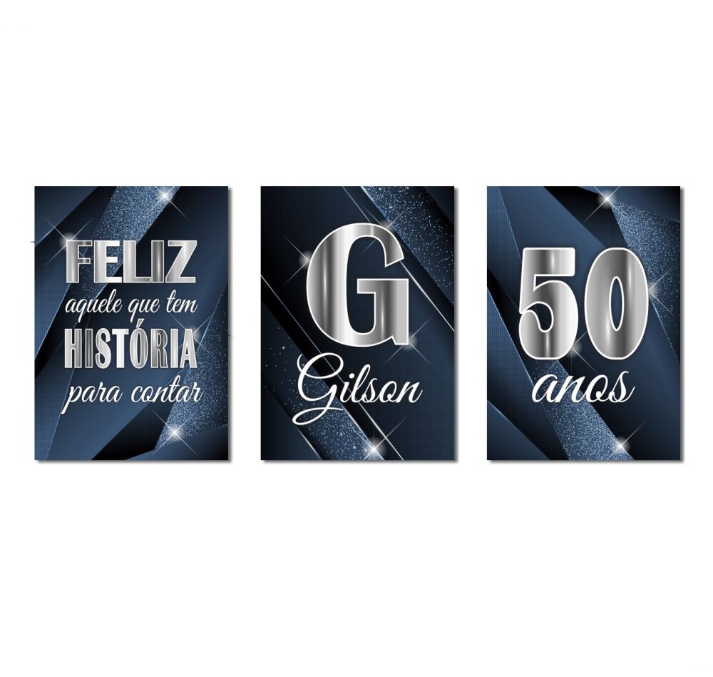Kit Festa Aniversario Masculino Azul E Prata | Homem Adulto