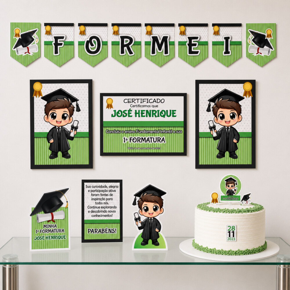 Kit Festa Formatura Infantil Menino | Papelaria Pronta ABC