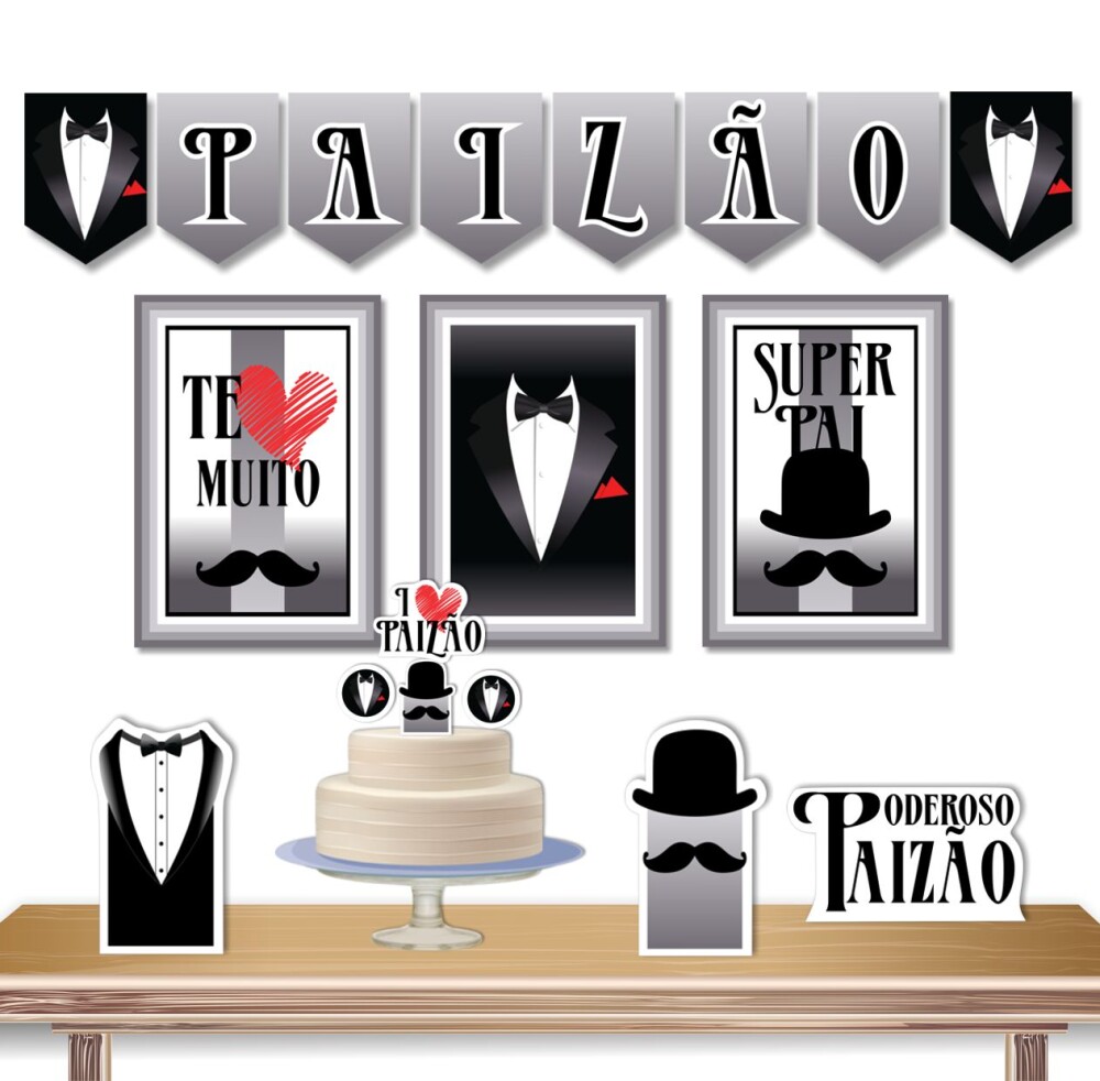 Kit Festa Dia Dos Pais | Papelaria Pronta Em Casa