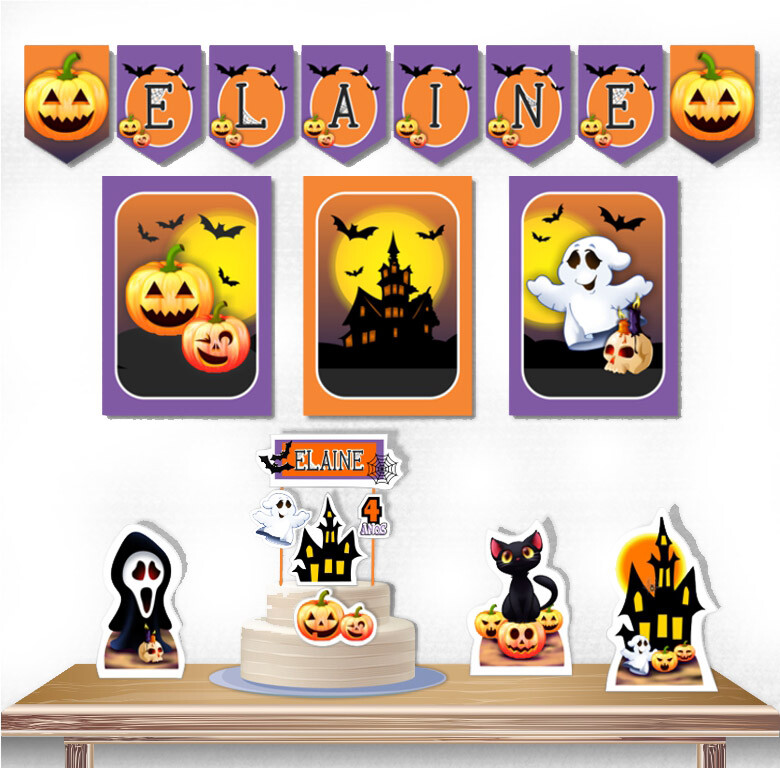 Kit Festa Halloween Papelaria Personalizada | Só um Bolinho