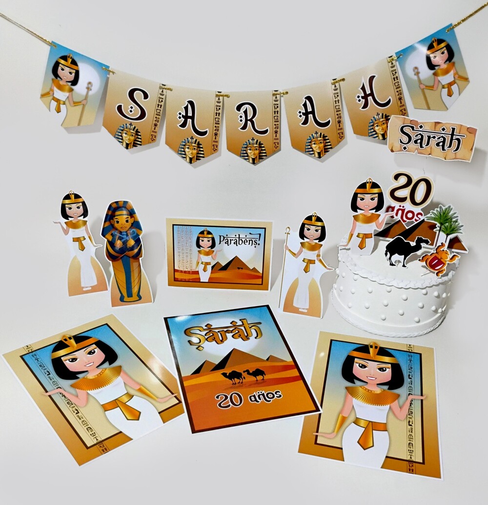 Kit Festa Cleópatra Jovem Teen Papelaria Personalizada