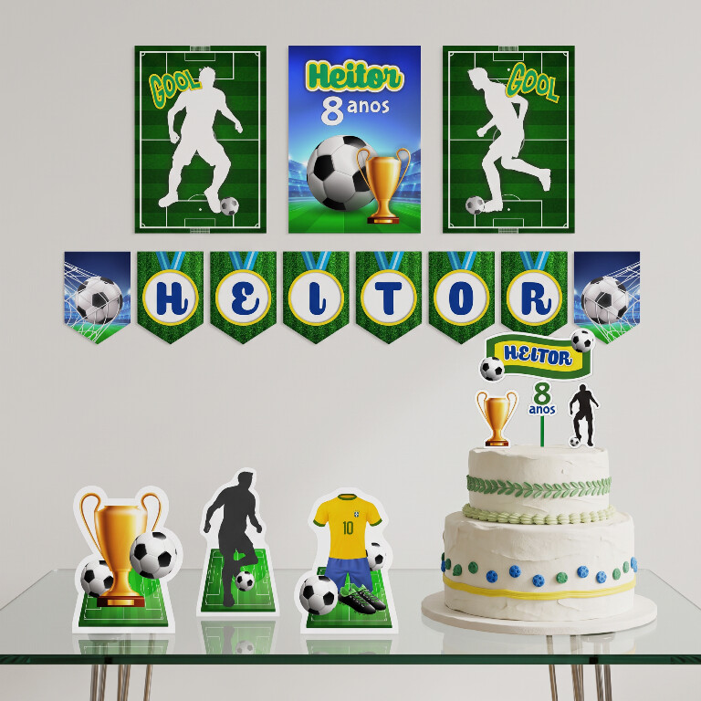 Kit Festa Futebol Papelaria Personalizada | Só um Bolinho