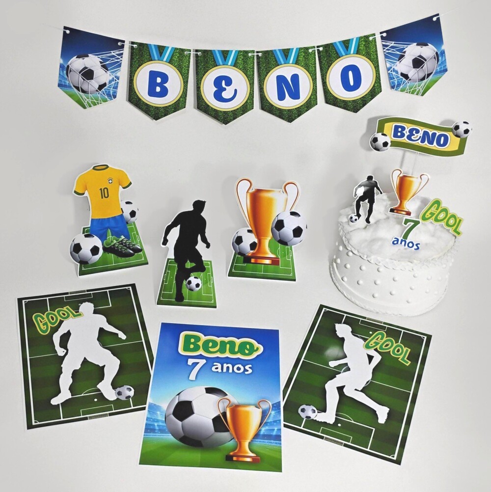 Kit Festa Futebol Papelaria Personalizada | Só um Bolinho