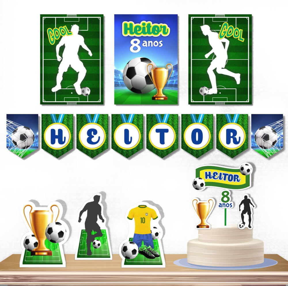 Kit Festa Futebol Papelaria Personalizada | Só um Bolinho