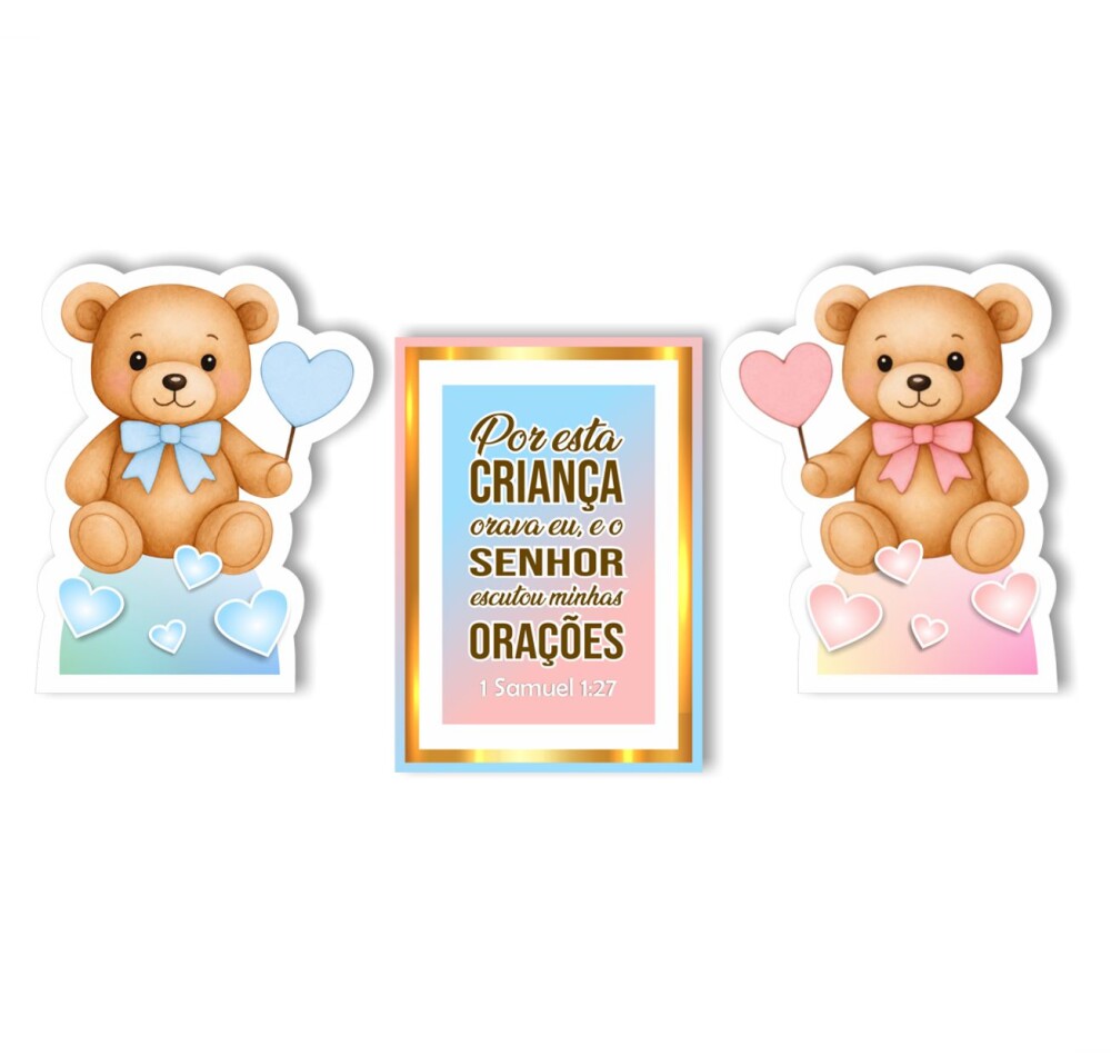Kit Festa Chá Revelação Ursinhos | Só um Bolinho