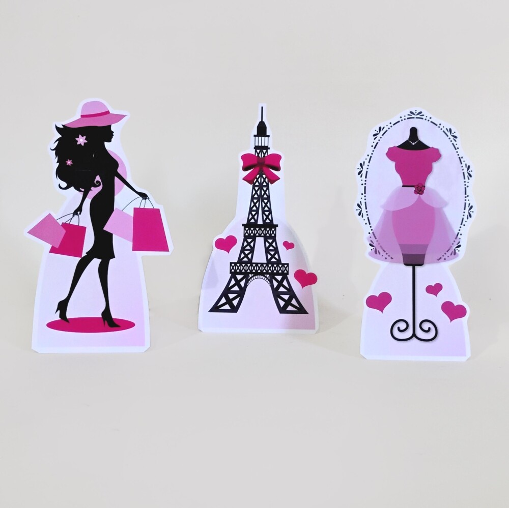 Kit Festa Paris Luxo Papelaria Personalizada | Só um Bolinho
