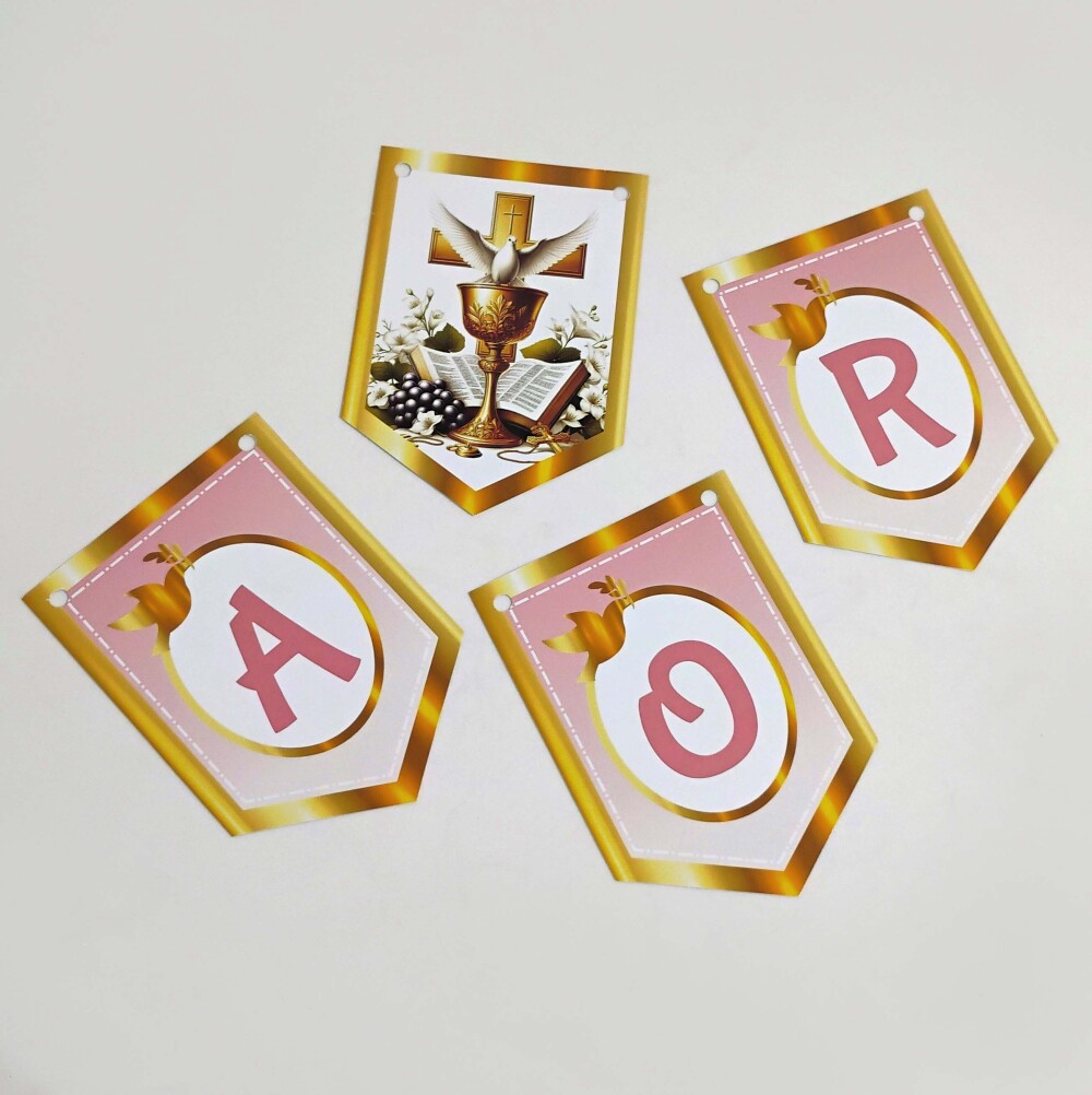 Kit Festa Primeira Comunhão Eucaristia Rosa | Só um Bolinho