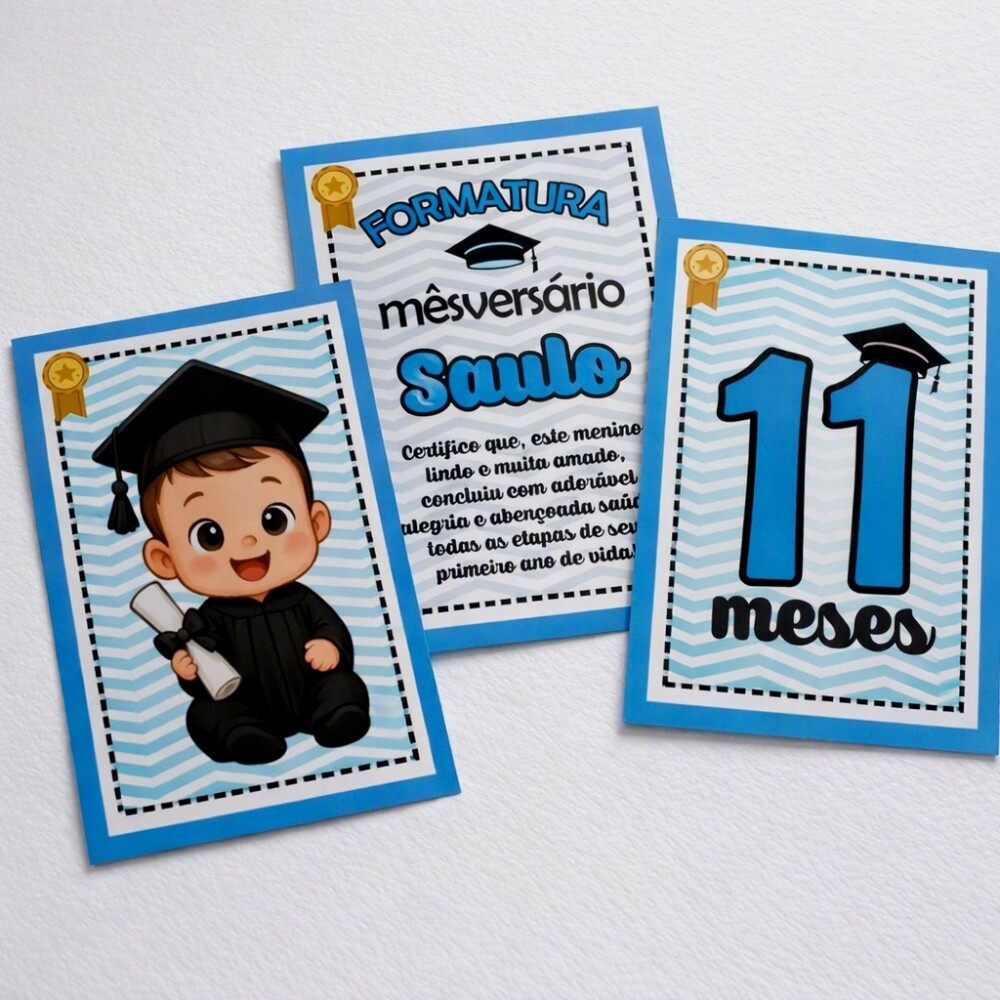 Kit Festa Mesversário Menino Papelaria | Só um Bolinho