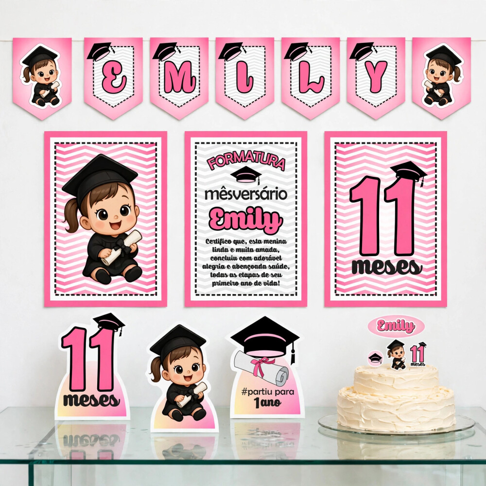 Kit Festa Mesversário Menino Papelaria | Só um Bolinho