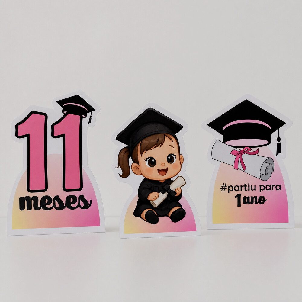 Kit Festa Mesversário Menina Papelaria | Só um Bolinho