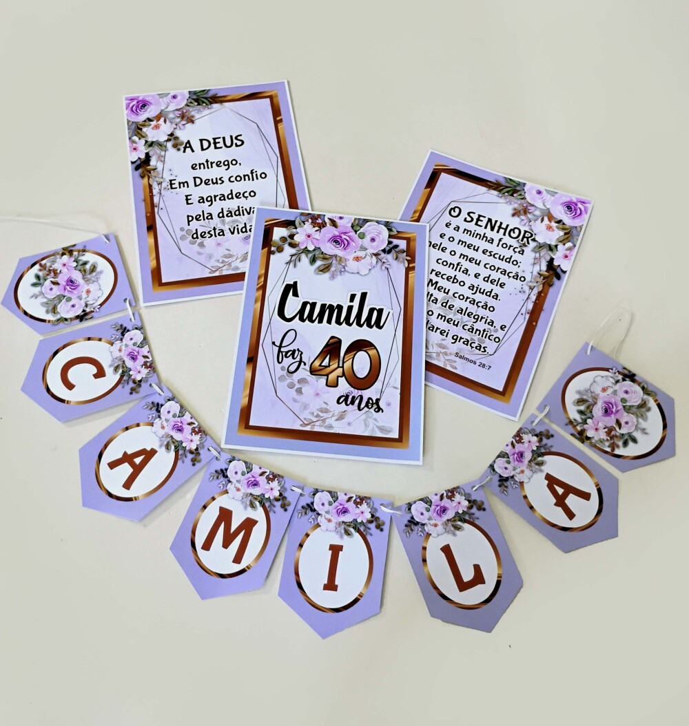 Kit Festa Floral Feminino Papelaria | Só um Bolinho