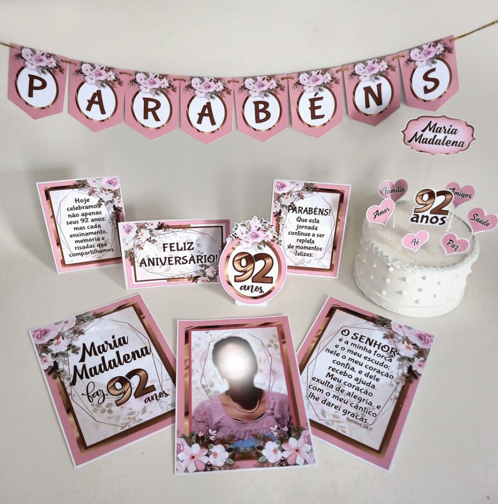 Kit Festa Floral Feminino Papelaria | Só um Bolinho