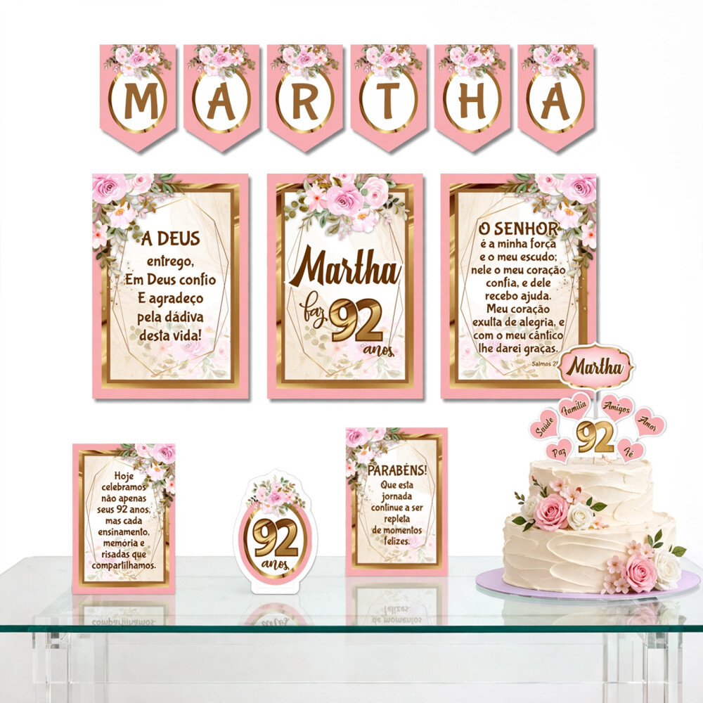 Kit Festa Floral Feminino Papelaria | Só um Bolinho
